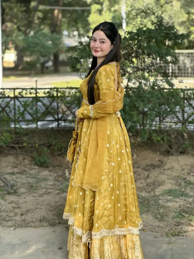 MUSTARD ANARKALI DRESS