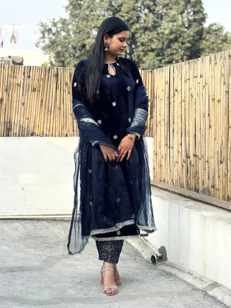 Navy blue Velvet suit