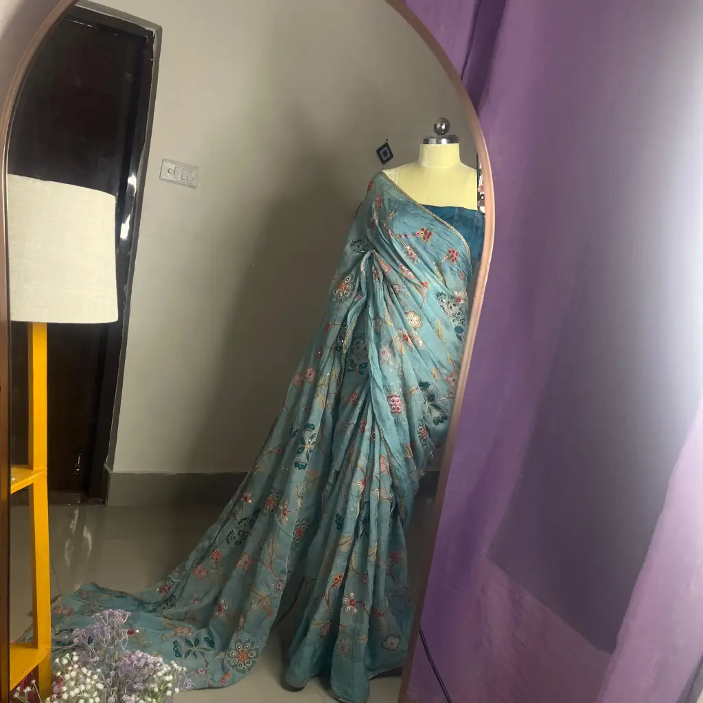 The 'Blue Melody' Saree