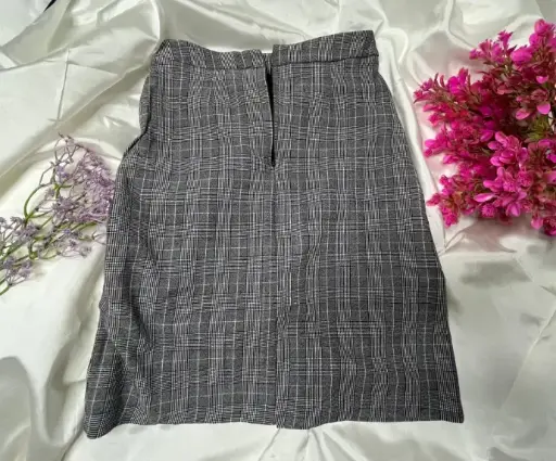 [HWS001] Plaid Perfection High-Waist Skirt